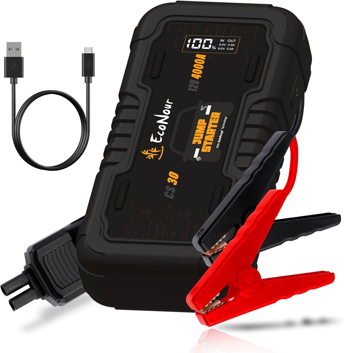 4000A car jump starter EcoNour heavy-duty battery booster pack