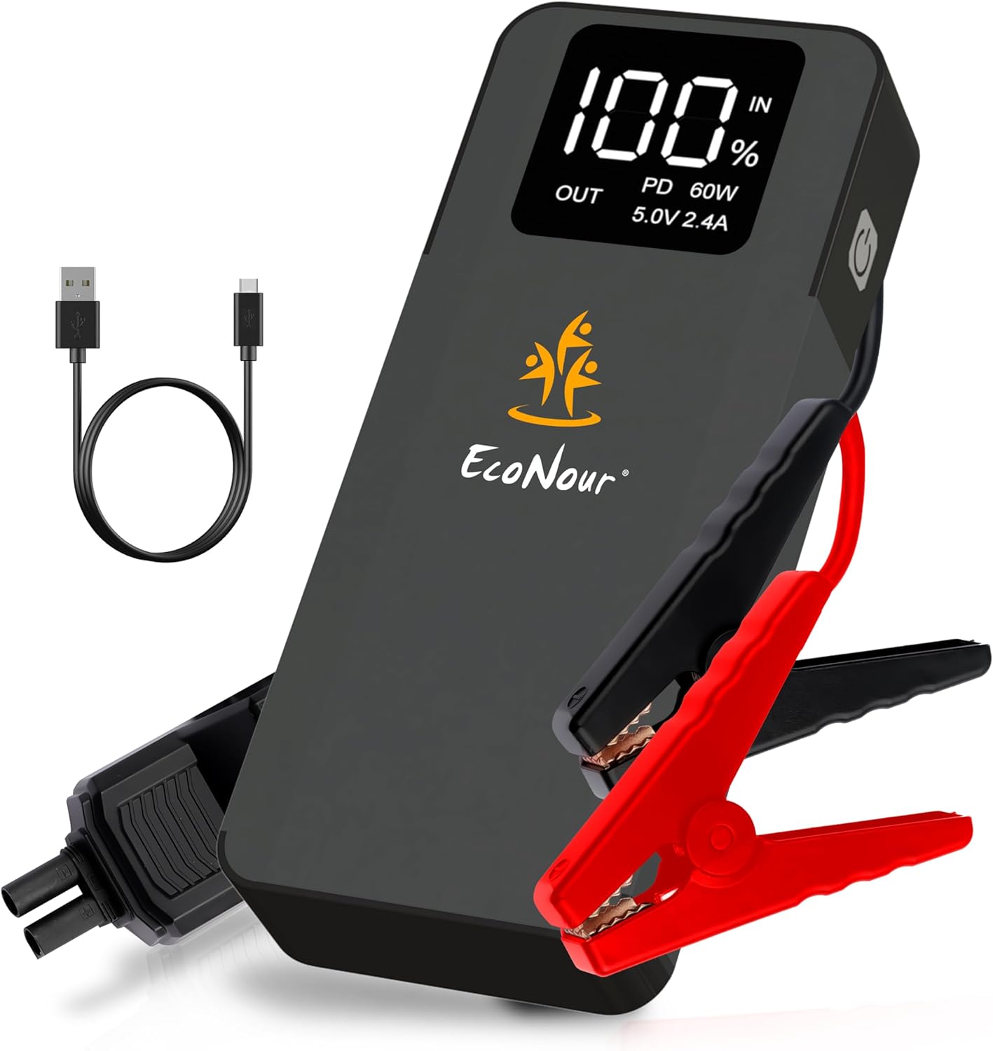 6000A car battery jump starter EcoNour 12V 40000mAh booster pack