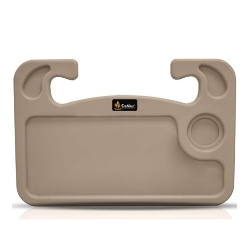 EcoNour 2 in 1 Beige Car Steering Wheel Desk – Dual Purpose Laptop and Food Tray for Cars