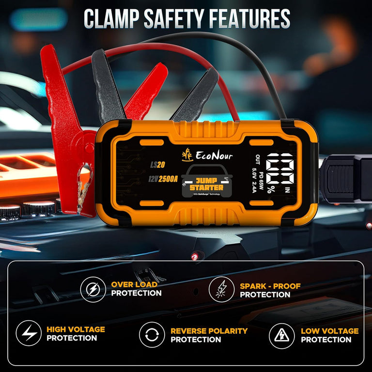 2500A portable car jump starter EcoNour for cars SUVs and trucks