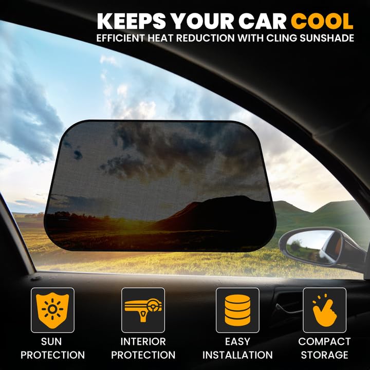 Car Window Shades for Baby (2 Pack Transparent) | EcoNour Medium Car Accessories for UV & Glare Block