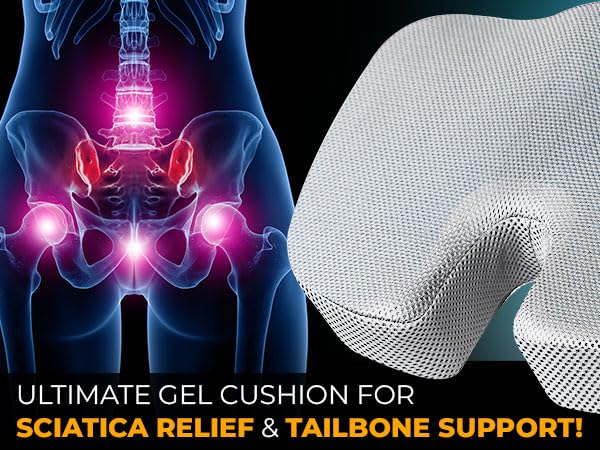 gel seat cushion EcoNour coccyx cushion for long sitting comfort