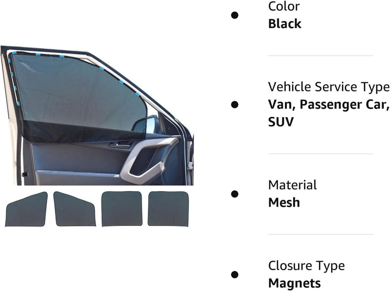 Universal Magnetic Car Side Window Sunshade Blocks Sunlight & UV Rays
