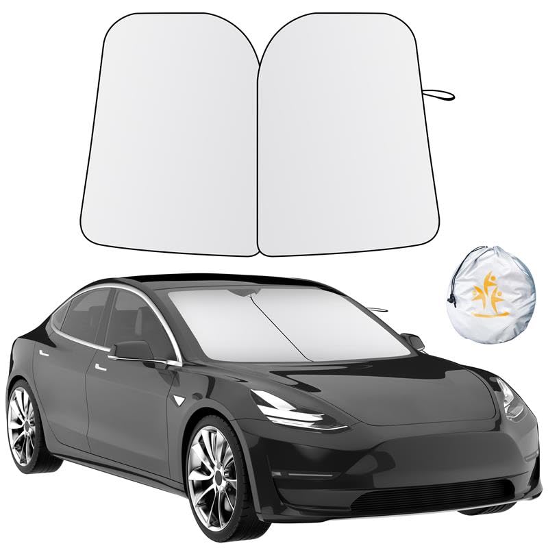Tesla Windshield Sun Shade – EcoNour Foldable Front Window Shade for Model 3 & Y