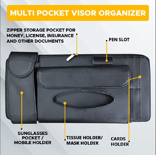 Sun Visor Organizer for travel essentials and car interior organization