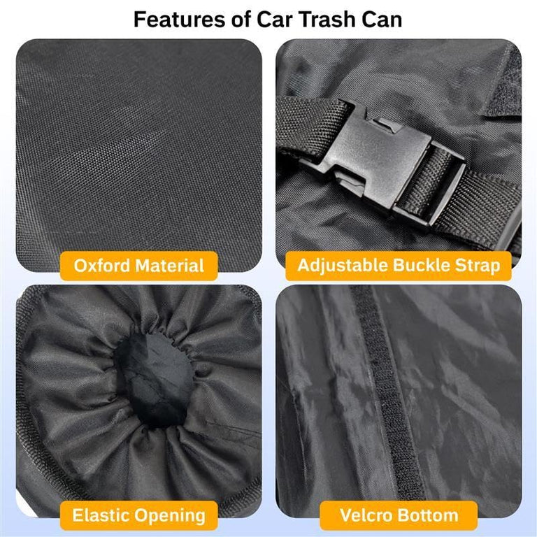 Car Trash Bag with Elastic Top for Easy Access