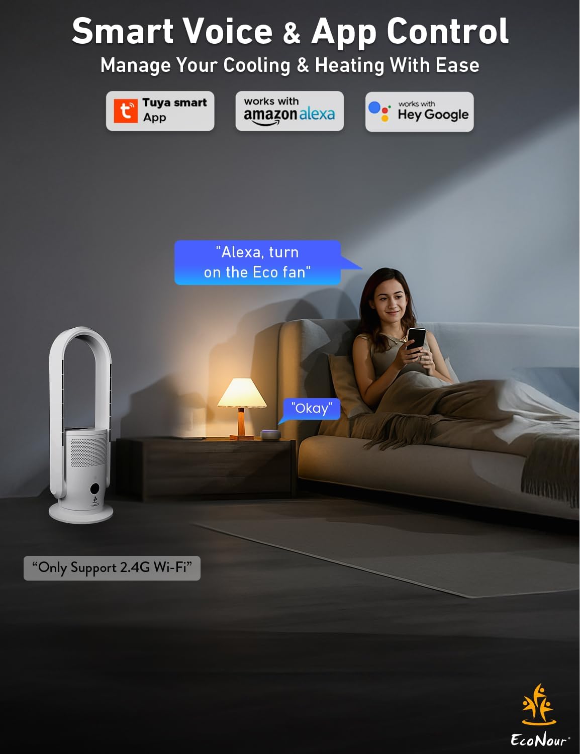 EcoNour Hot & Cool Tower Fan 28"