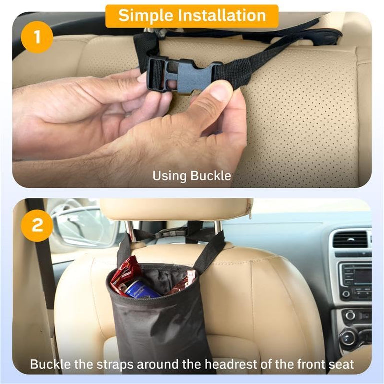 Hanging Car Trash Bag for Road Trips and Outdoors