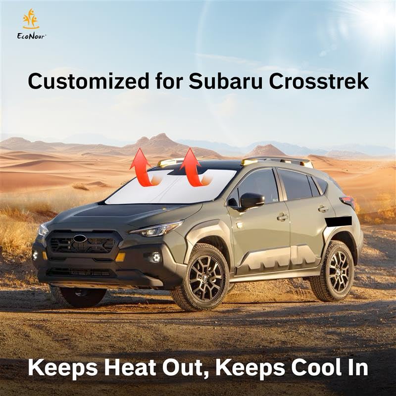 EcoNour Subaru Crosstrek Windshield Sunshade keeps SUV interior cool