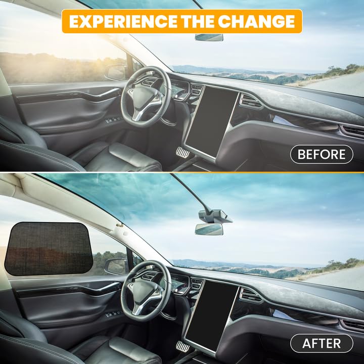 Car Window Shades for Baby (2 Pack Transparent) | EcoNour Side Window Sun Protection for Kids