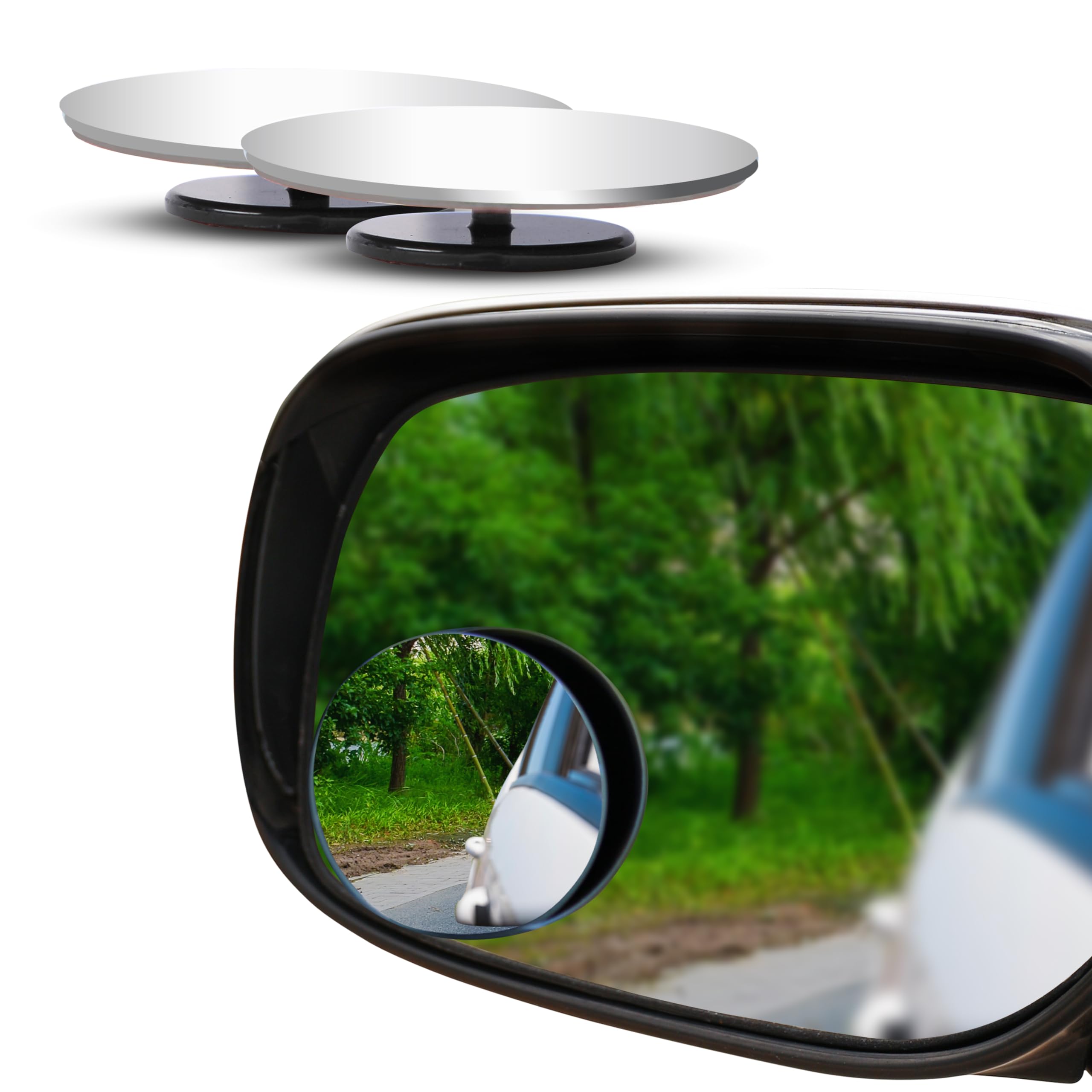 Blind spot mirror for car 2 pack EcoNour 3X larger view HD convex