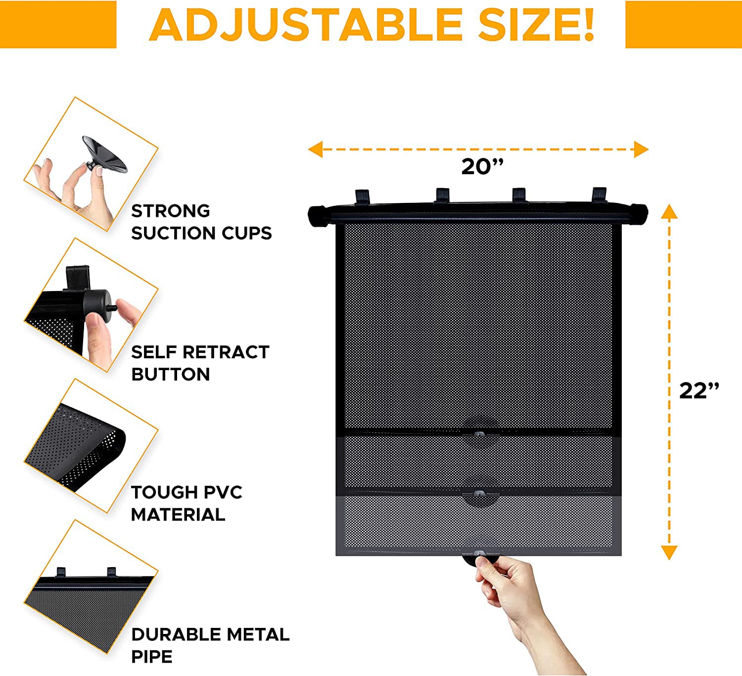 Car Window Shades for Baby – EcoNour Foldable Sunshade for Kids & Pets