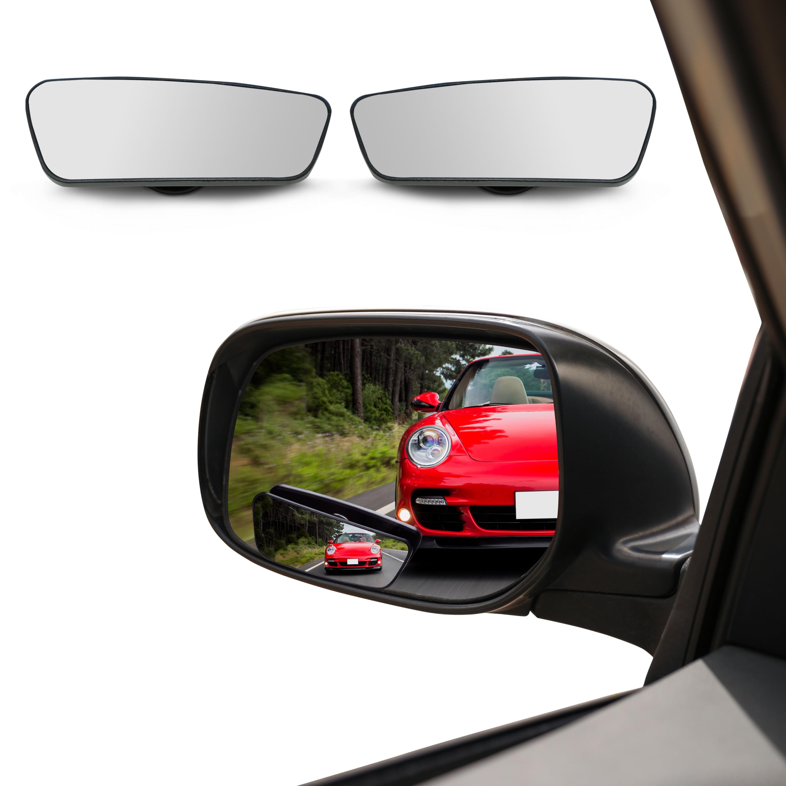 Car blind spot mirror 2 pack EcoNour 2 inch HD convex wide angle for SUVs