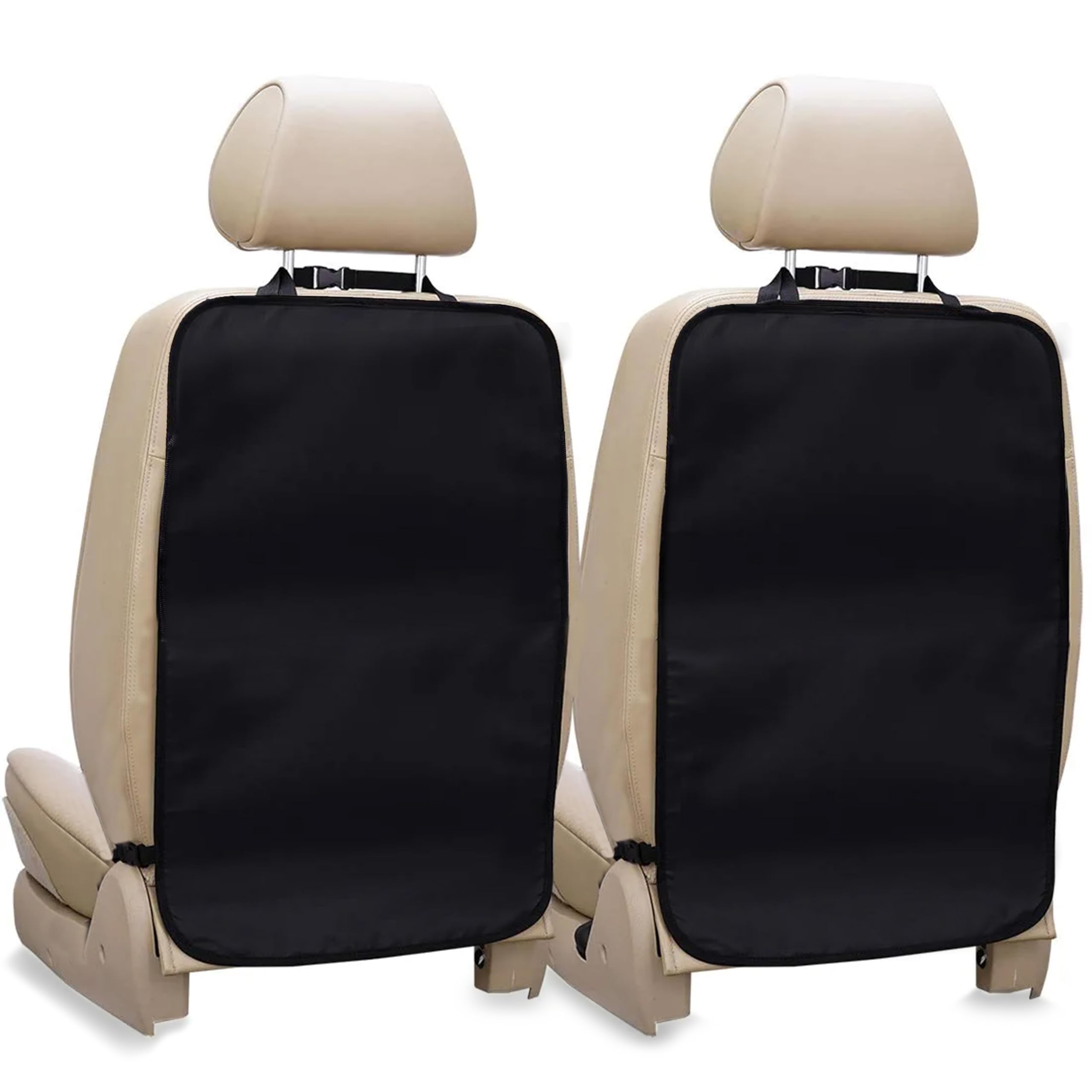 Large Back Seat Protector 2-Pack for Kids Feet (Grey) EcoNour