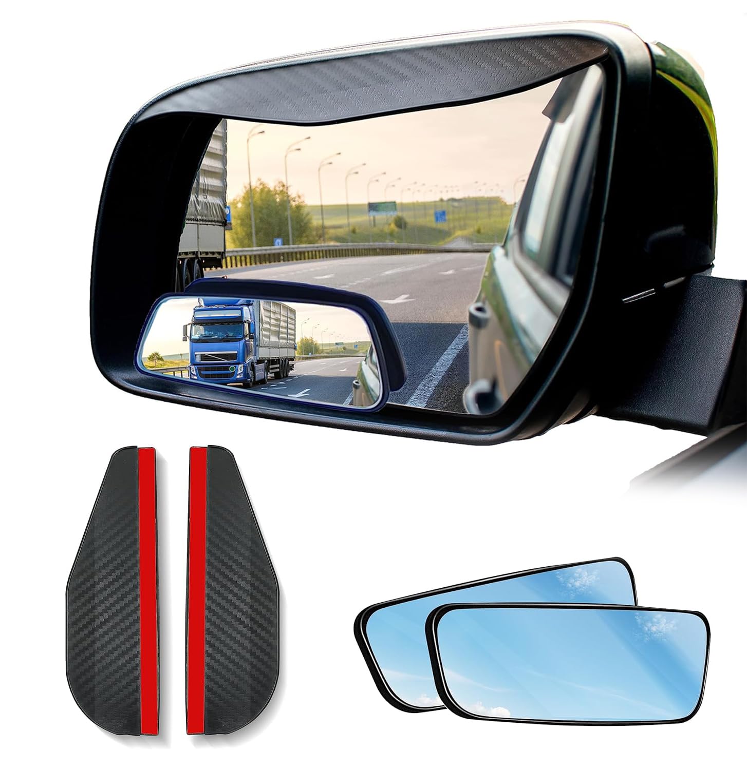 Blind spot car mirror 2 pack EcoNour wide angle view for safer driving