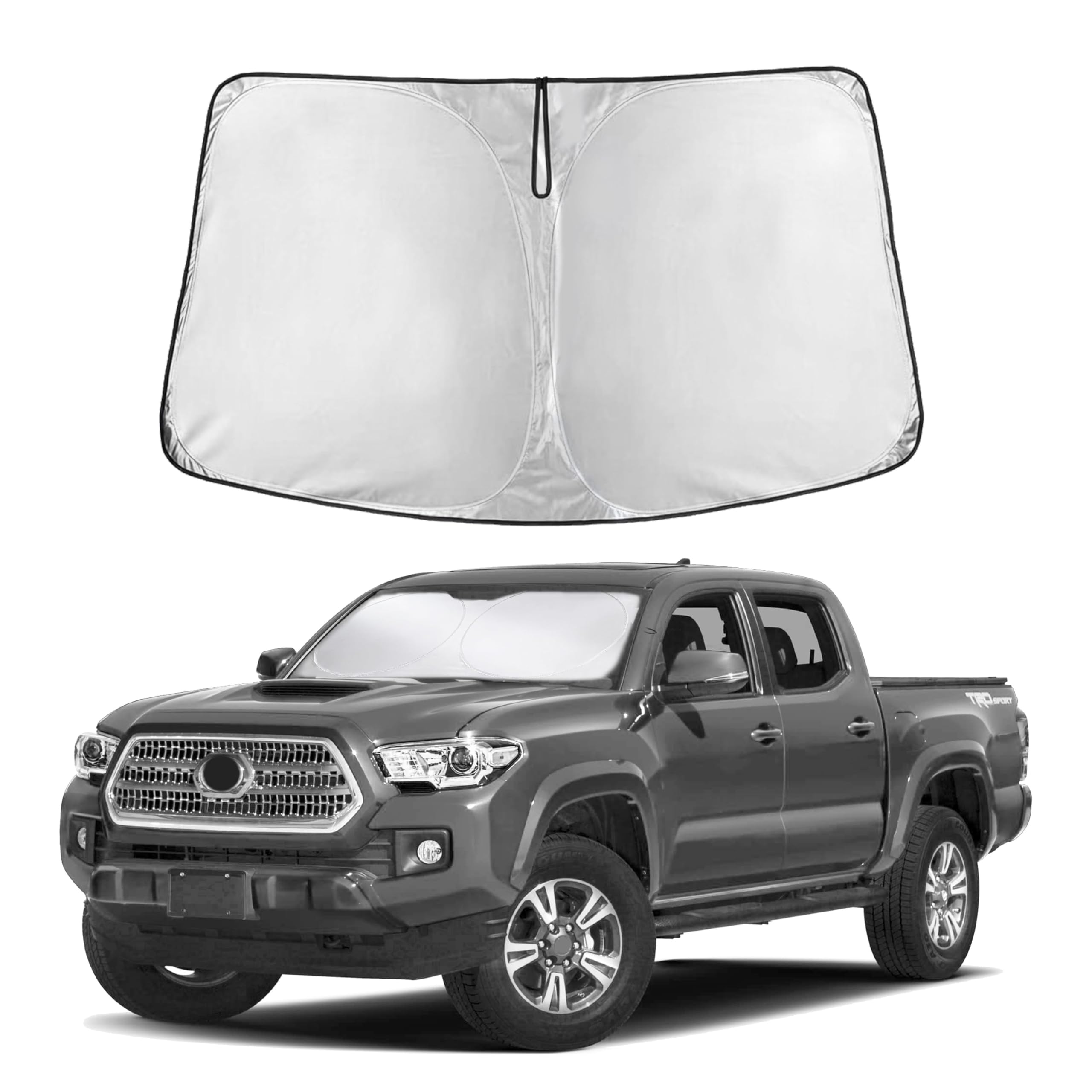 EcoNour Toyota Tacoma Windshield Sunshade (2016–2025) – Blocks UV rays and heat.