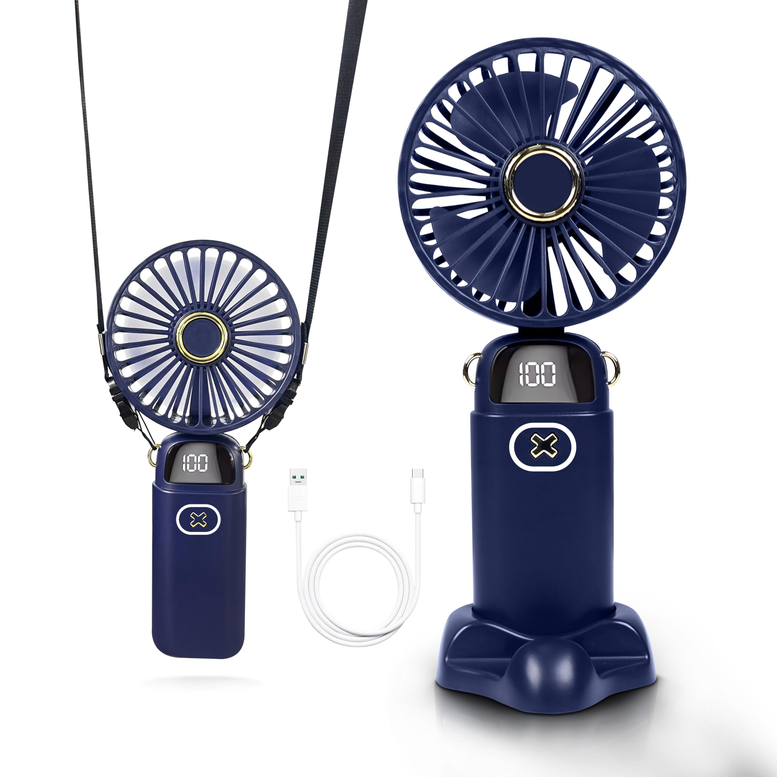 EcoNour Portable Handheld Fan | USB Rechargeable Mini Fan with 5 Speeds