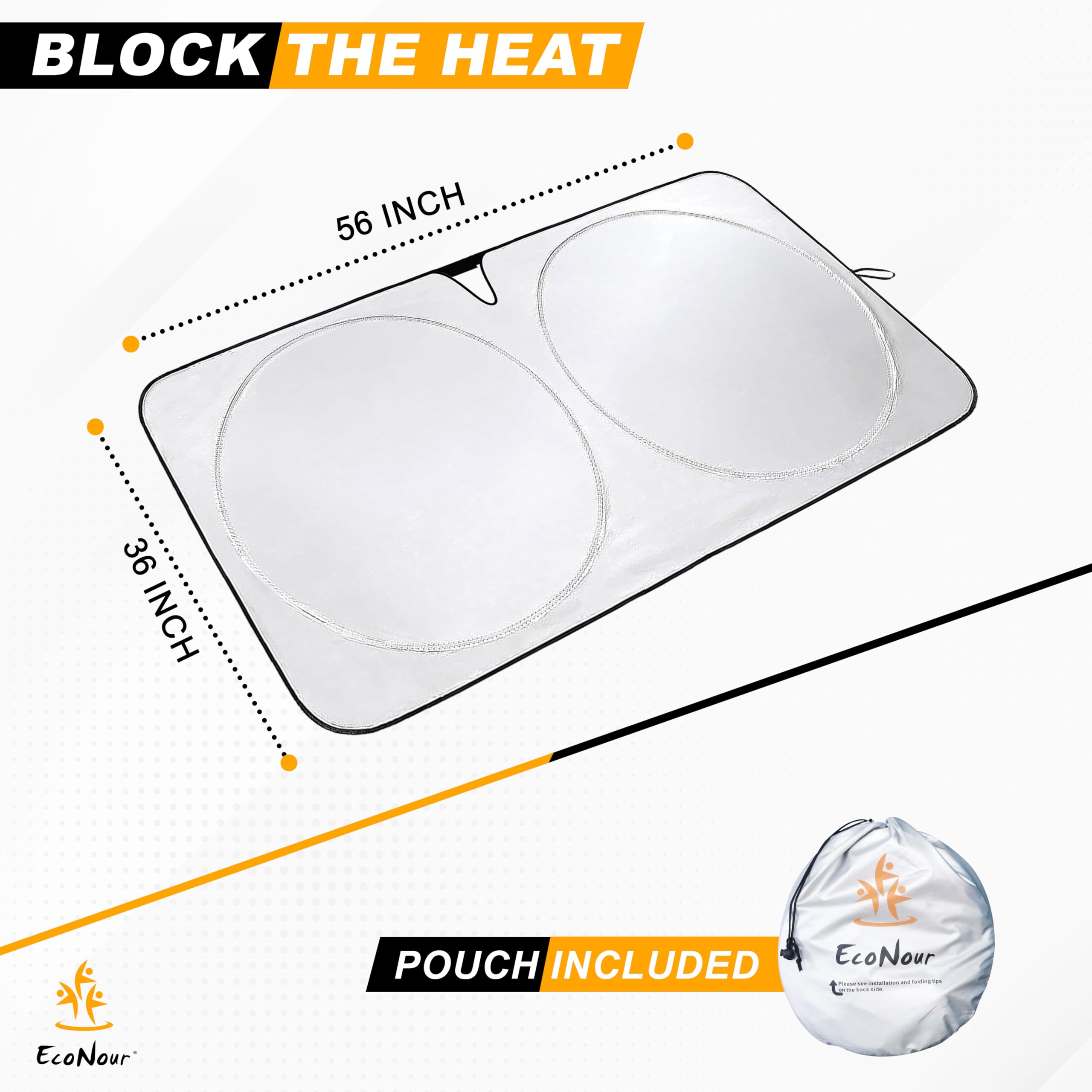 Tesla Windshield Sun Shade – Protects Car Interior, Foldable with Storage Pouch