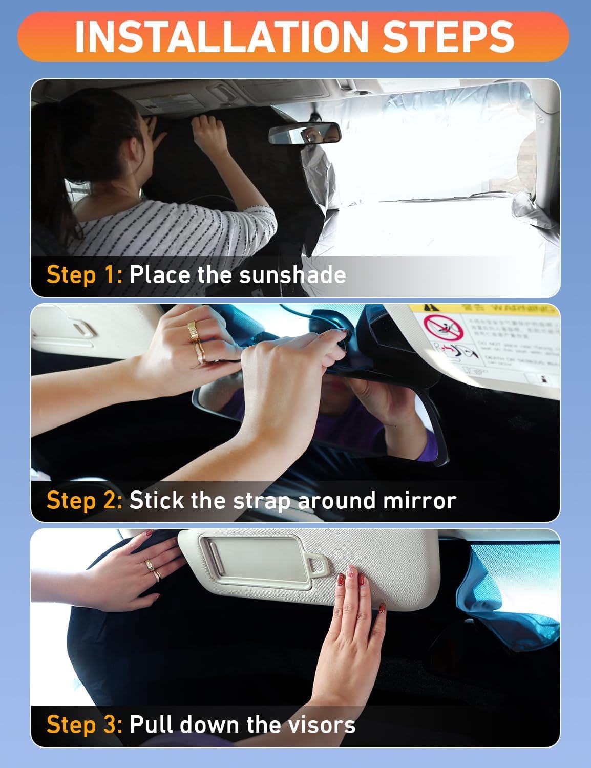 EcoNour Windshield Sun Shade Compatible for Tesla Model 3 & Model Y 2017�2026...