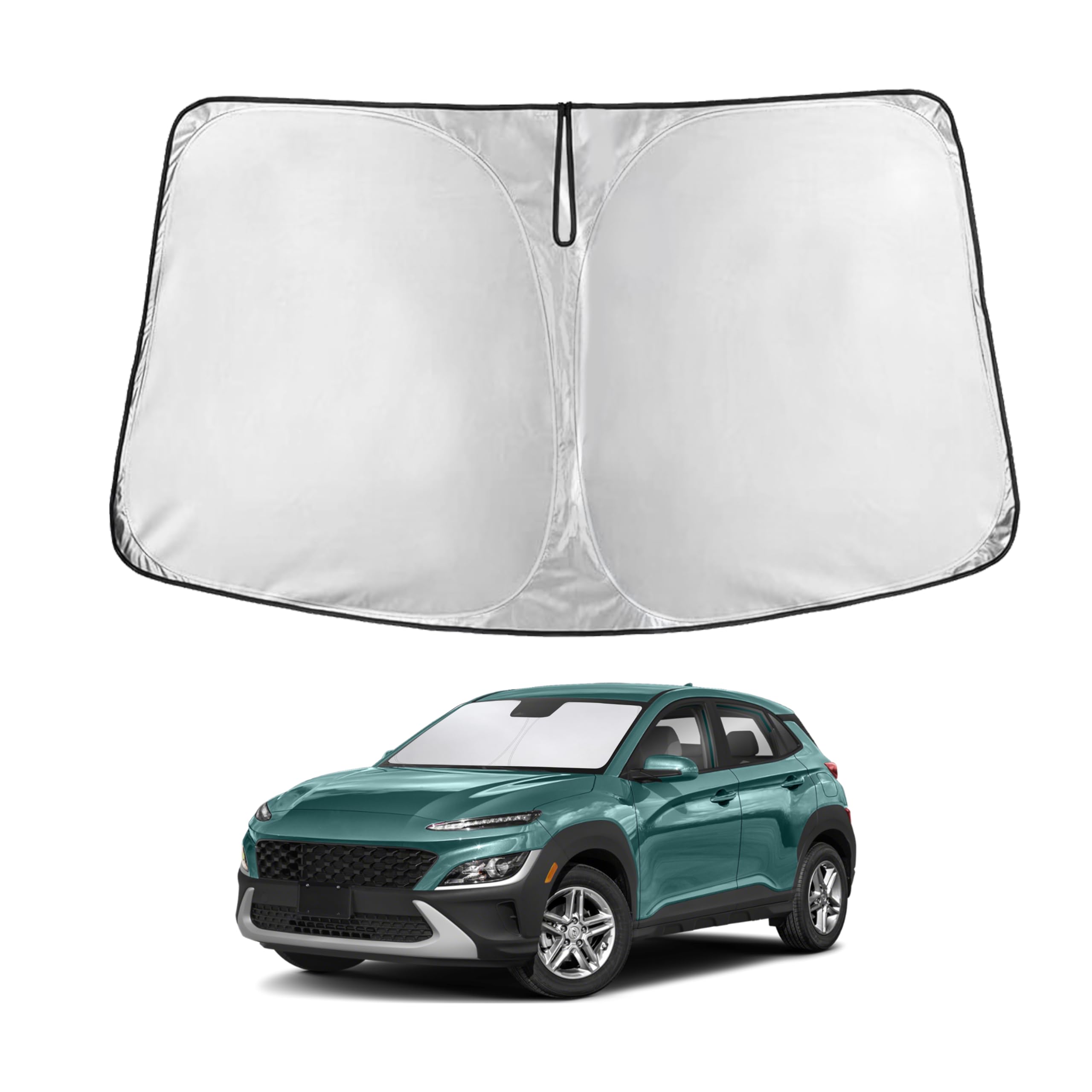 Hyundai Kona Windshield Sunshade 2018–2025 blocks UV rays and heat