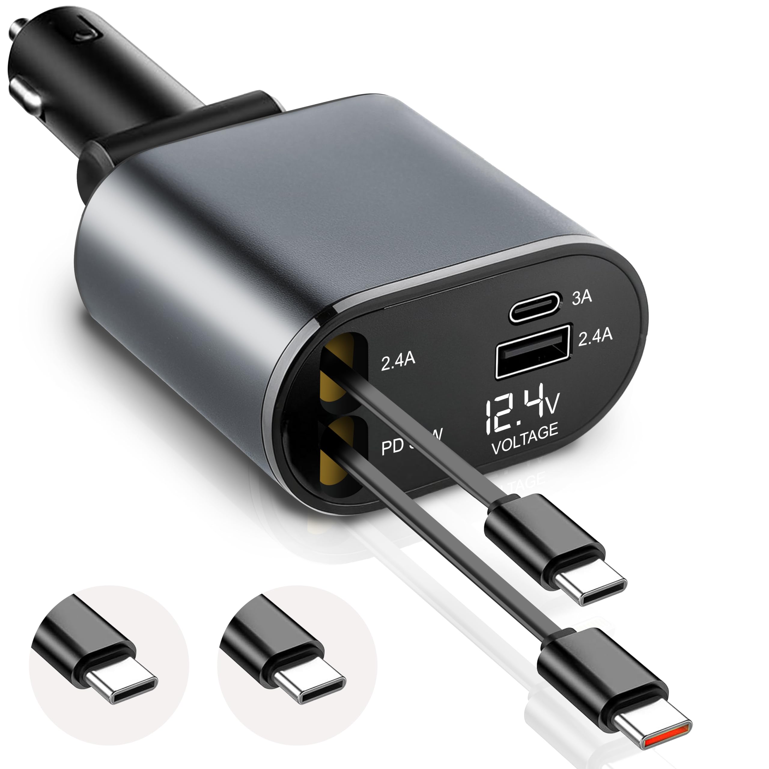 EcoNour 4-in-1 Car Charger with PD30W fast charging