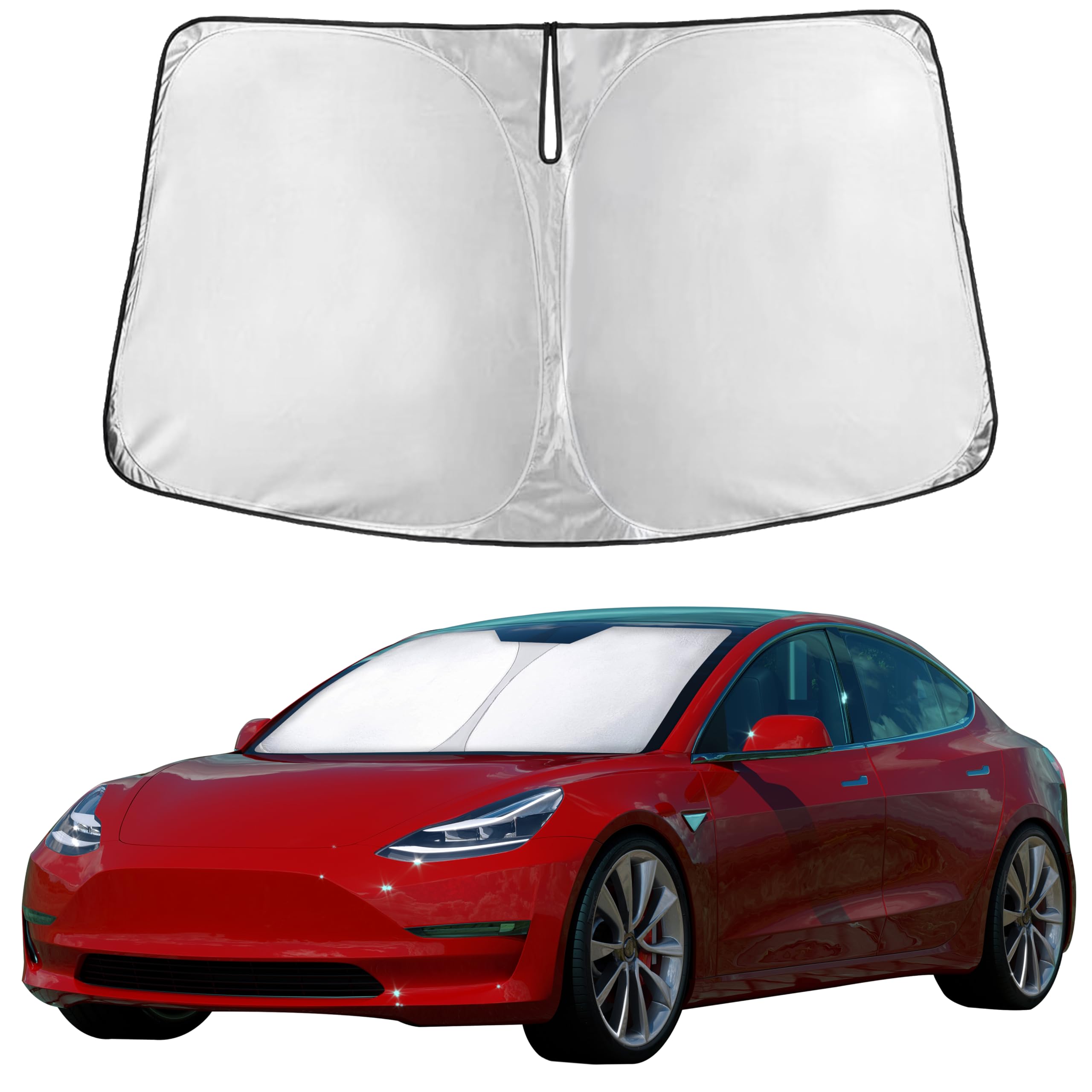 EcoNour Windshield Sun Shade Compatible for Tesla Model 3 & Model Y 2017�2026...