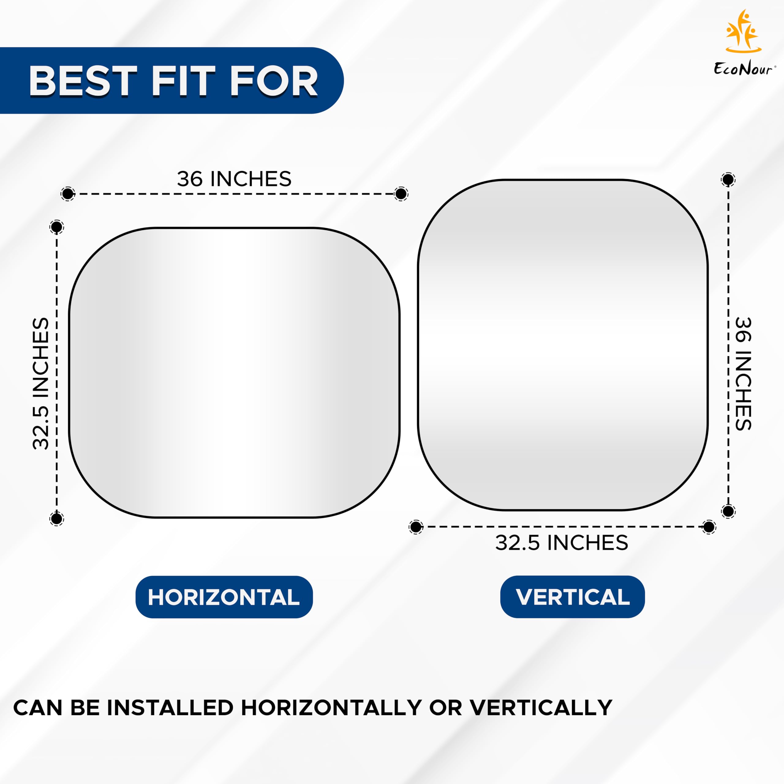Truck Sun Shade for Windshield | EcoNour Large Foldable Sunshade for Trucks