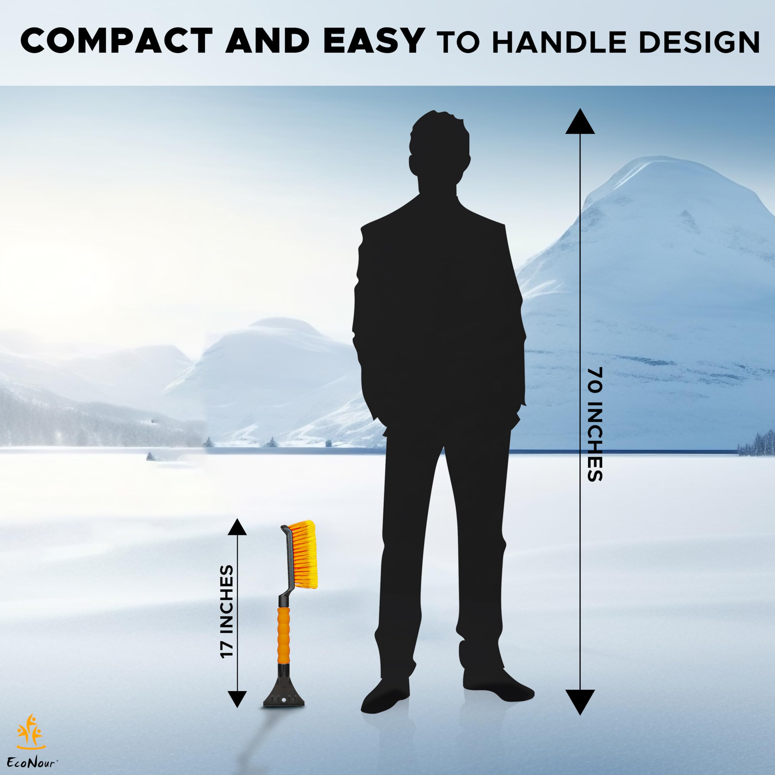 17 inch snow brush & ice scraper EcoNour windshield cleaning tool