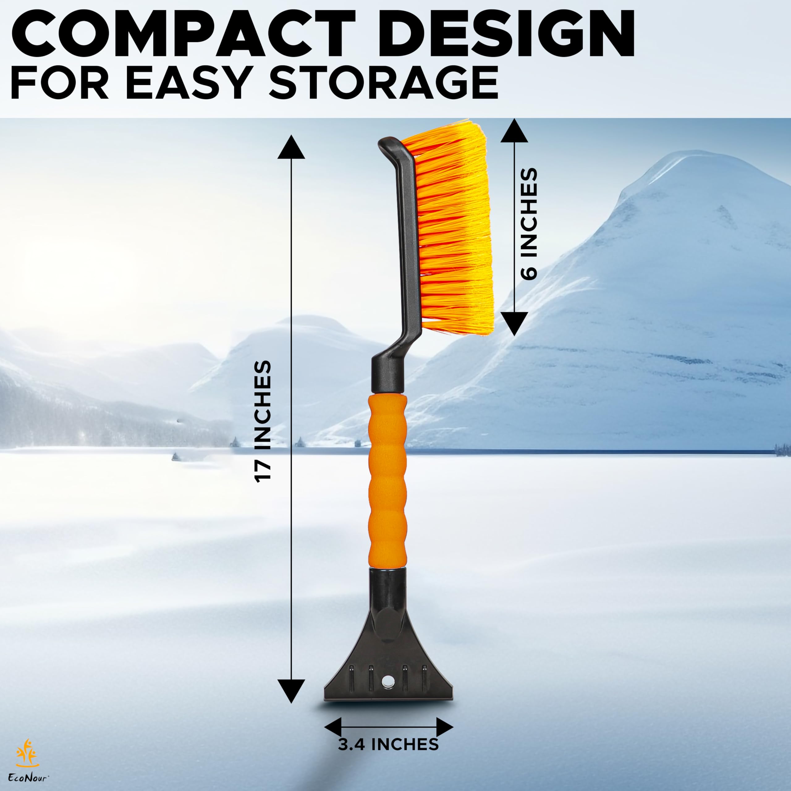 17 inch snow brush & ice scraper EcoNour winter car accessory
