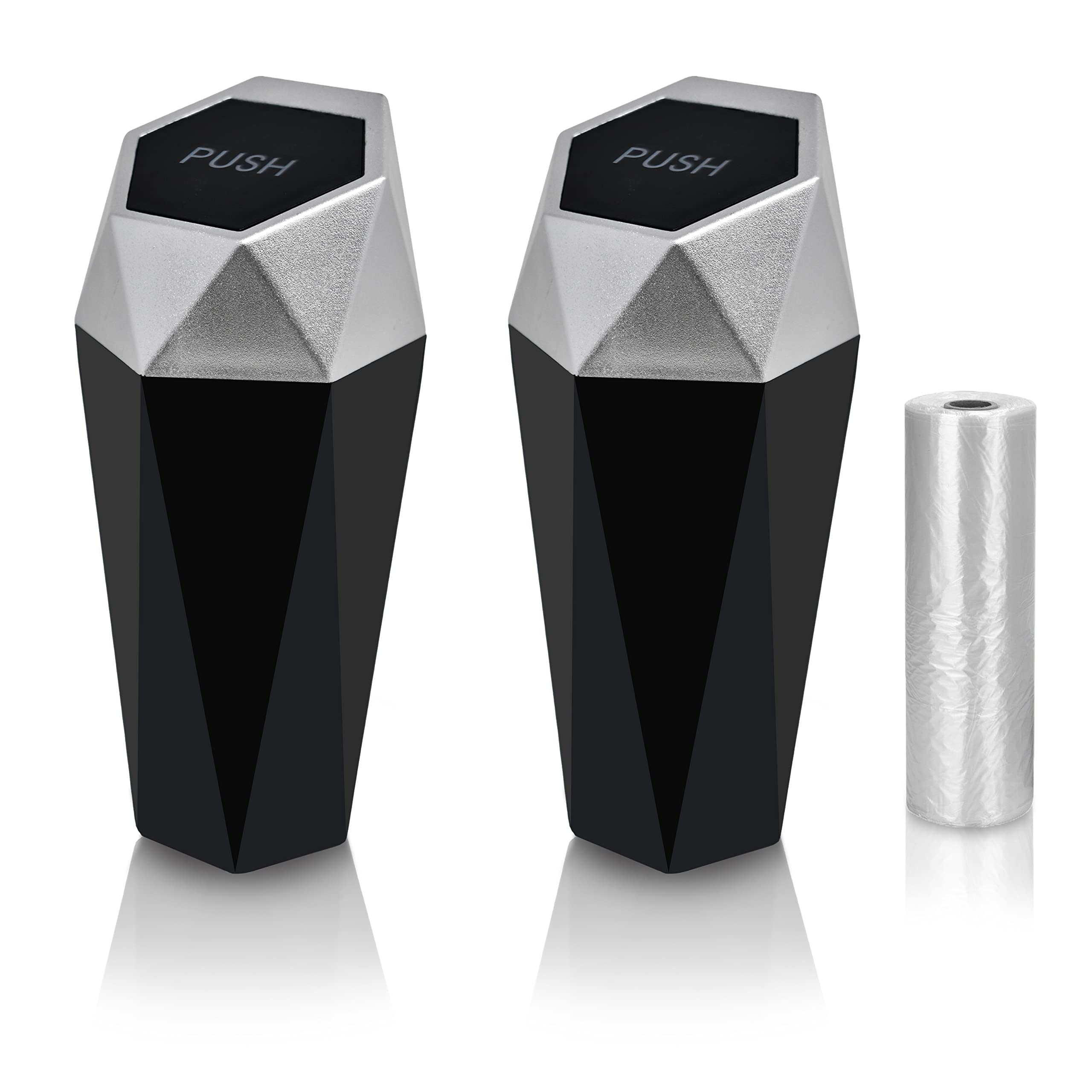 EcoNour Mini Trash Can 2 Pack with lid for car