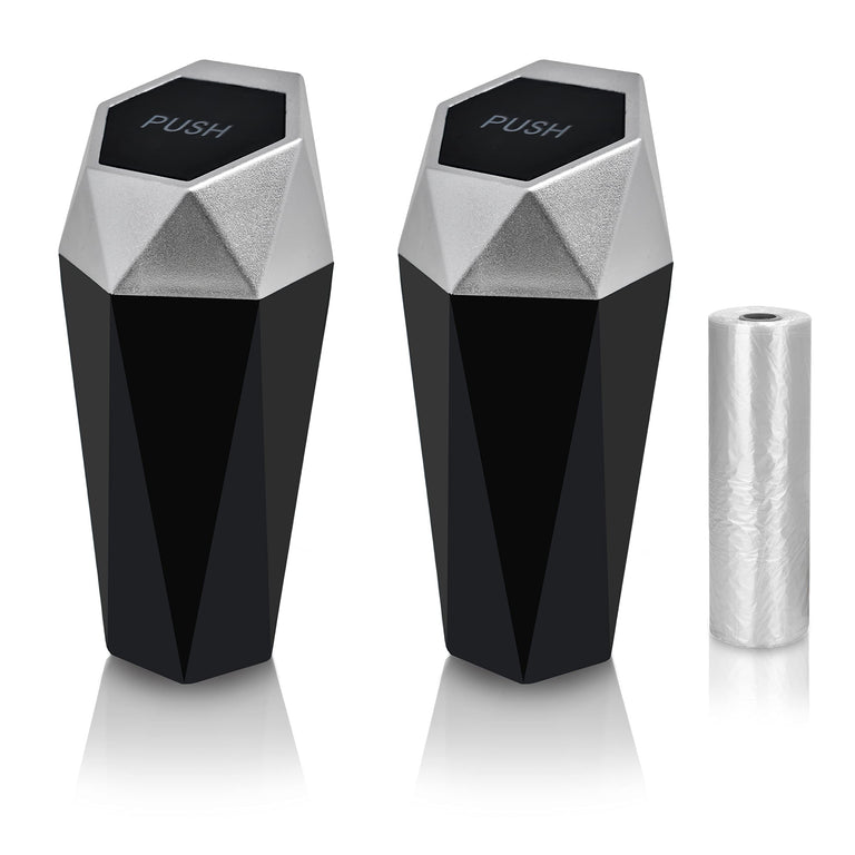 EcoNour Mini Trash Can 2 Pack with lid for car