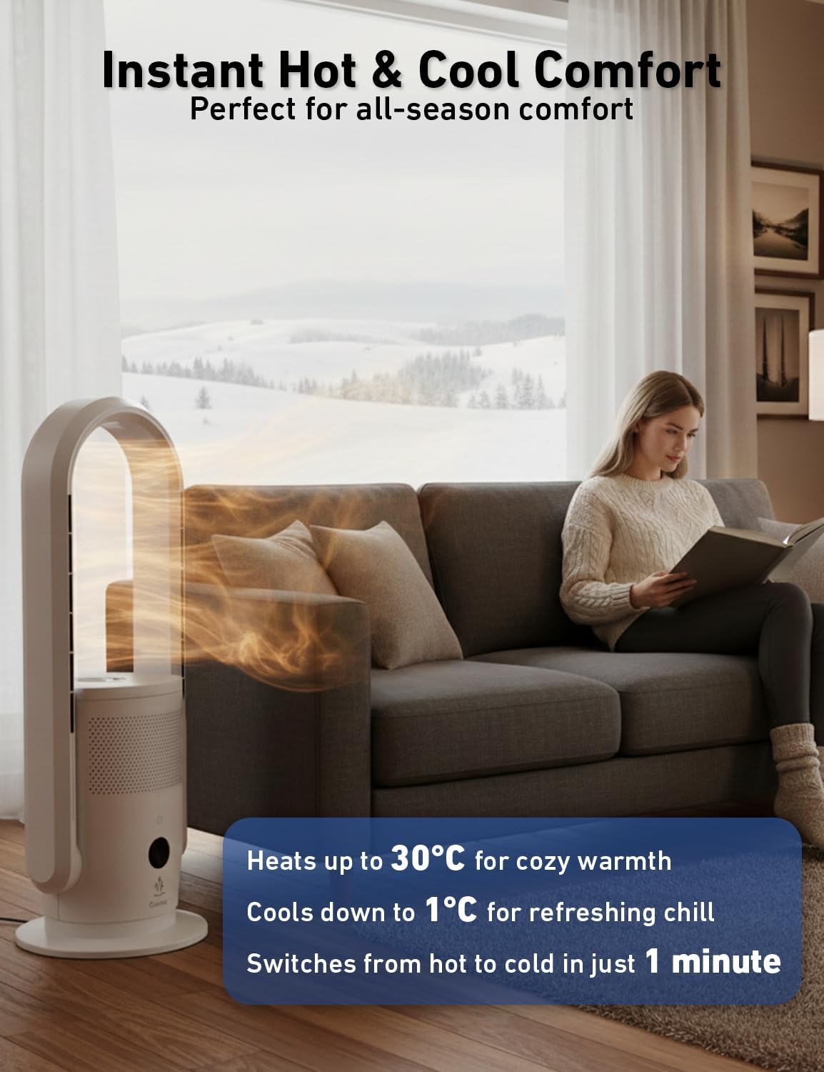 EcoNour Hot & Cool Tower Fan 28"