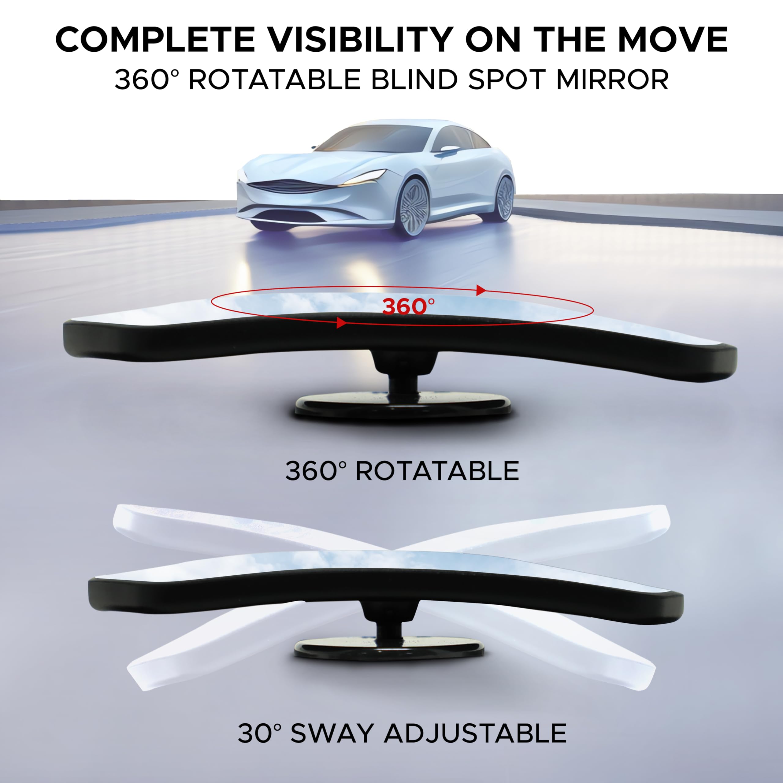 Car blind spot mirror 2 pack EcoNour HD convex rectangle mirror for vehicles