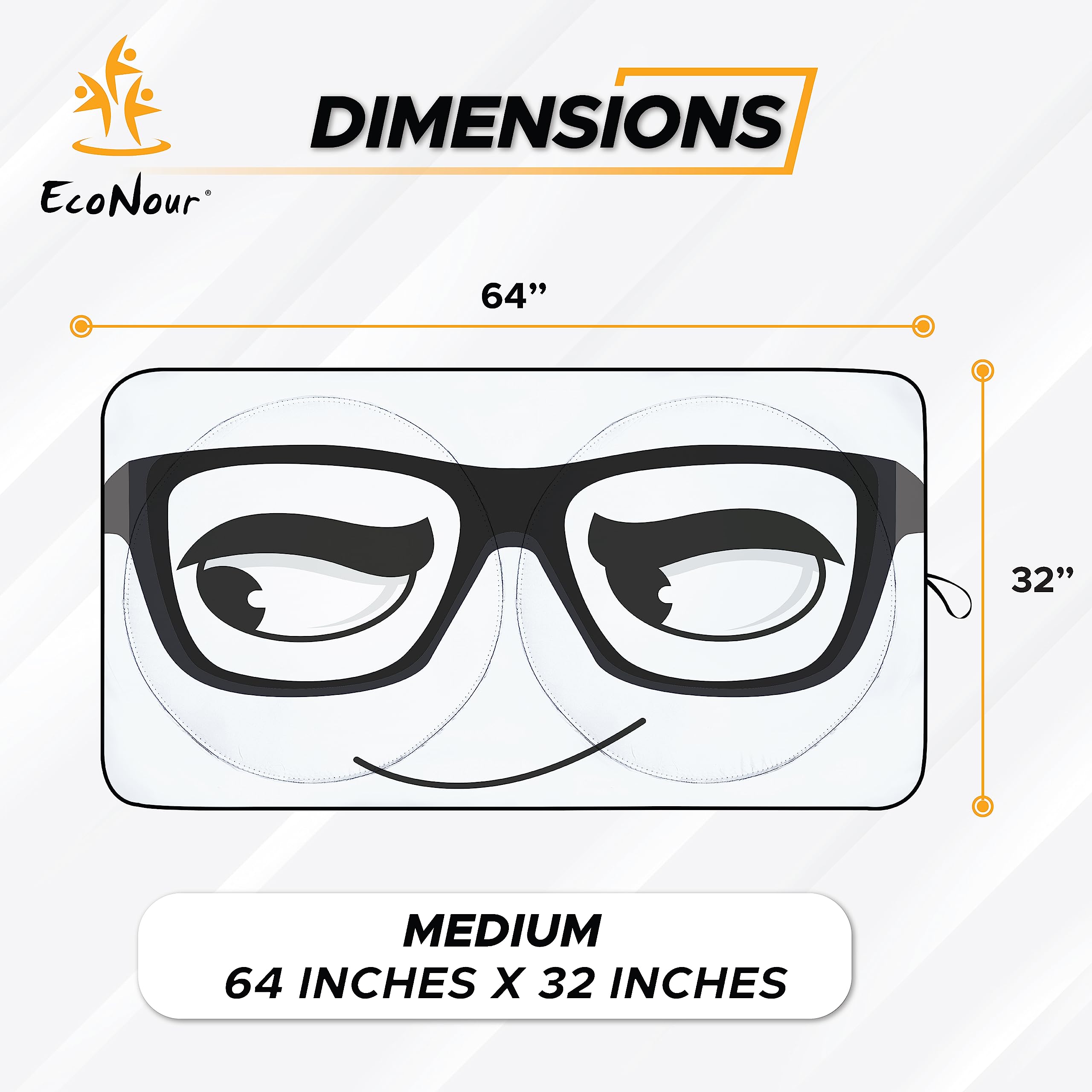 Foldable Windshield Sun Shade by EcoNour for Heat Protection