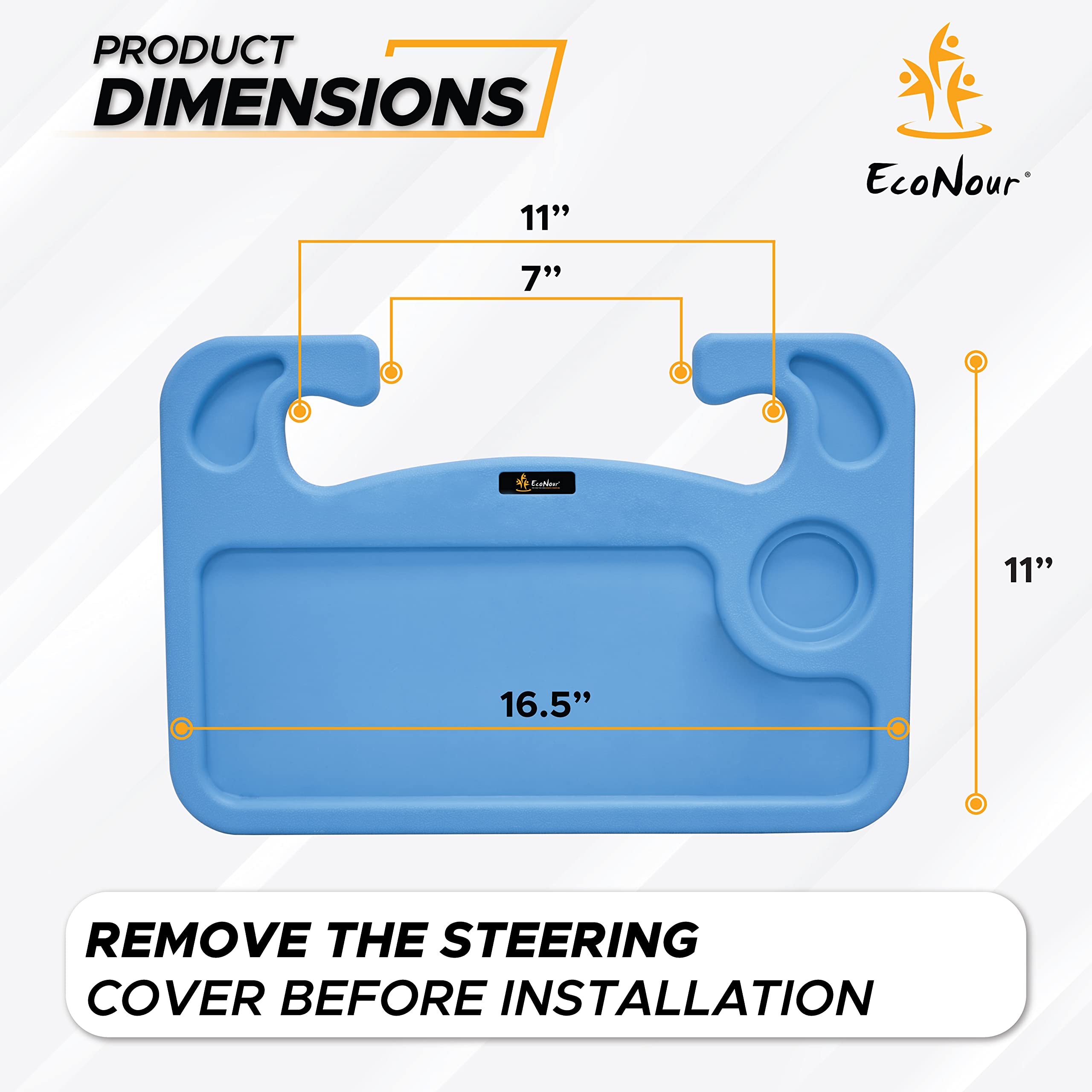 2 in 1 Car Steering Wheel Desk EcoNour Portable Car Tray for Work & Meals