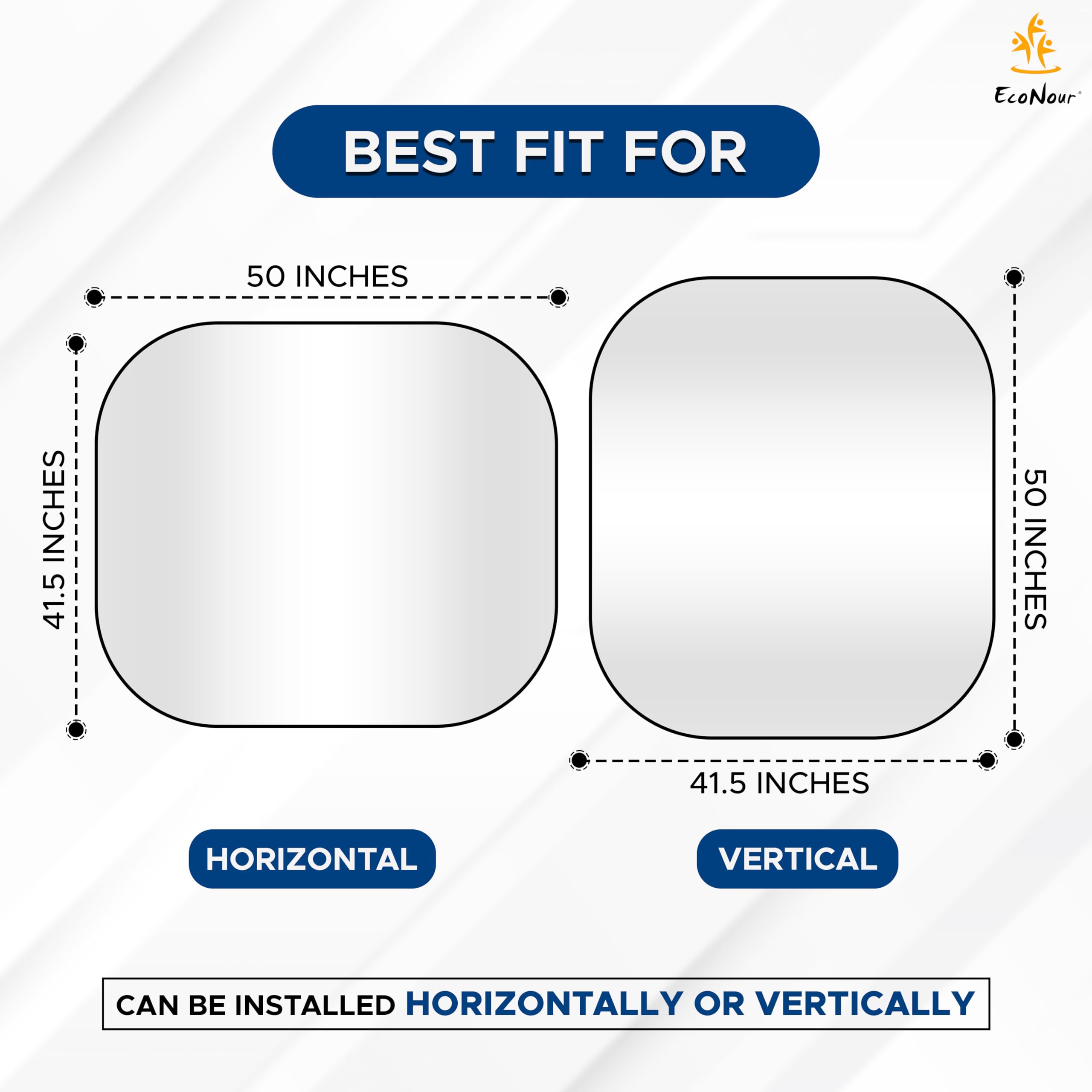 RV Windshield Sunshade | EcoNour Foldable XX-Large Sun Blocker for Buses