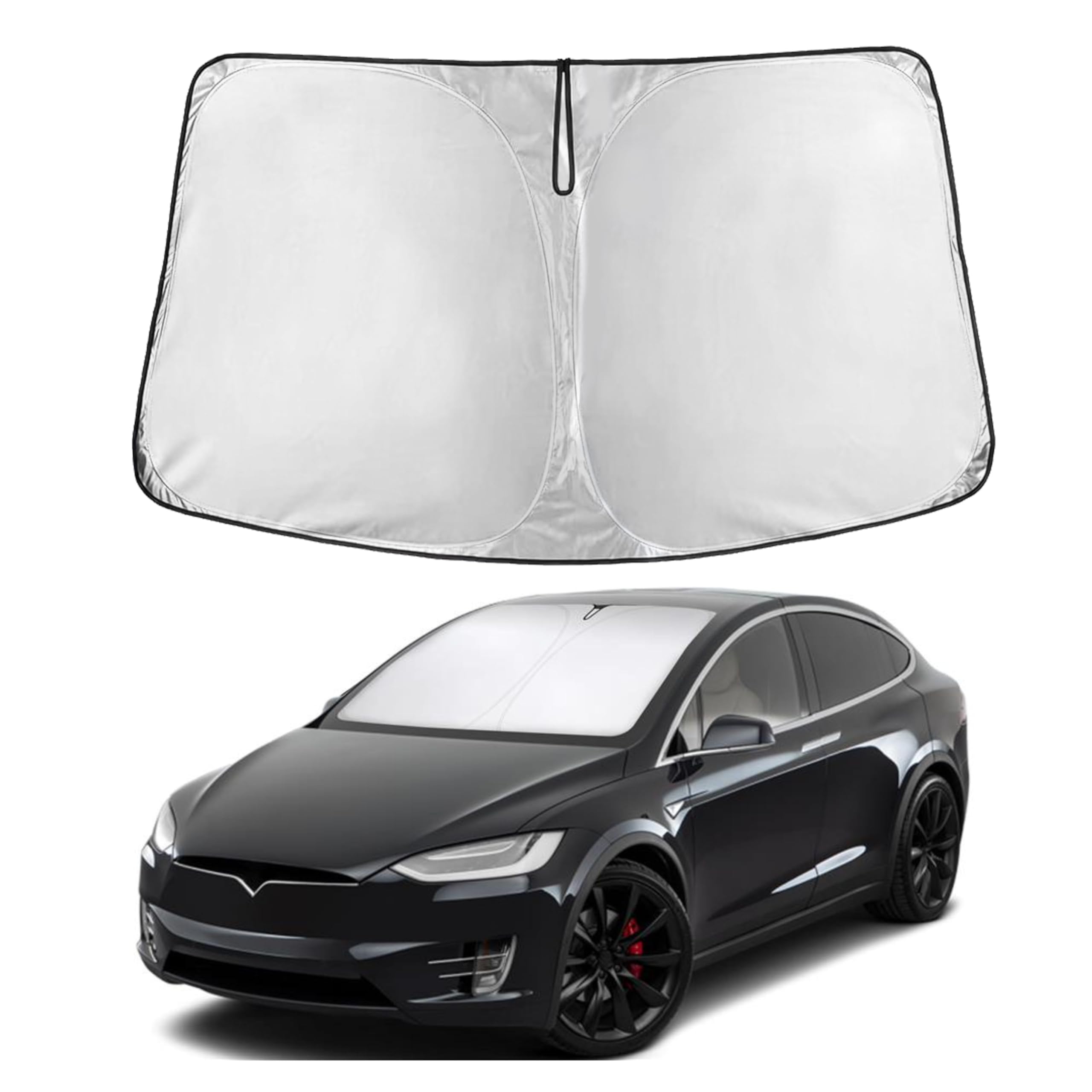 Tesla Model X Windshield Sunshade 2016–2025 blocks heat and glare