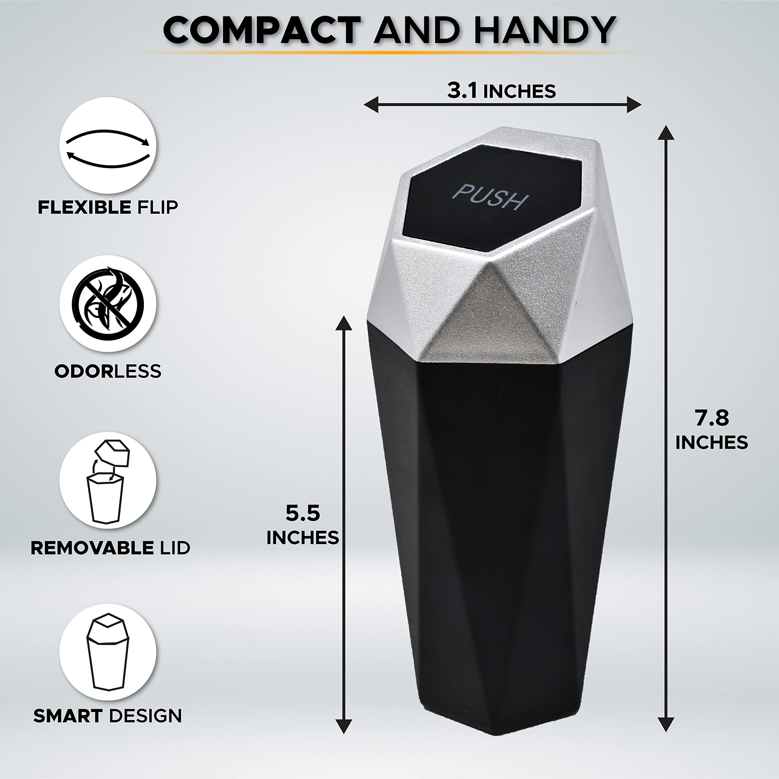 Mini Trash Can 2 Pack for car, home, or office use