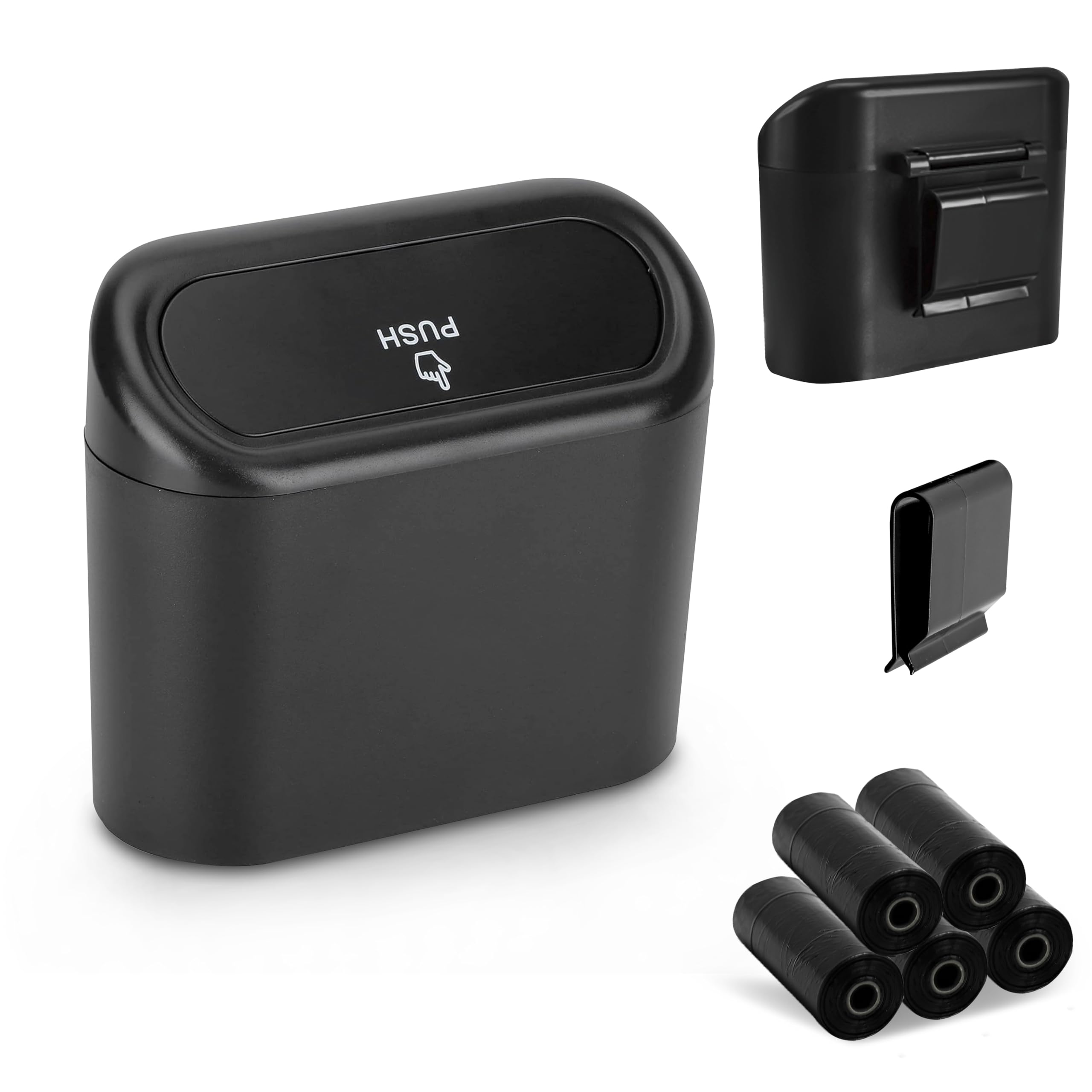 EcoNour Portable Car Trash Can with lid and 75 disposable bags