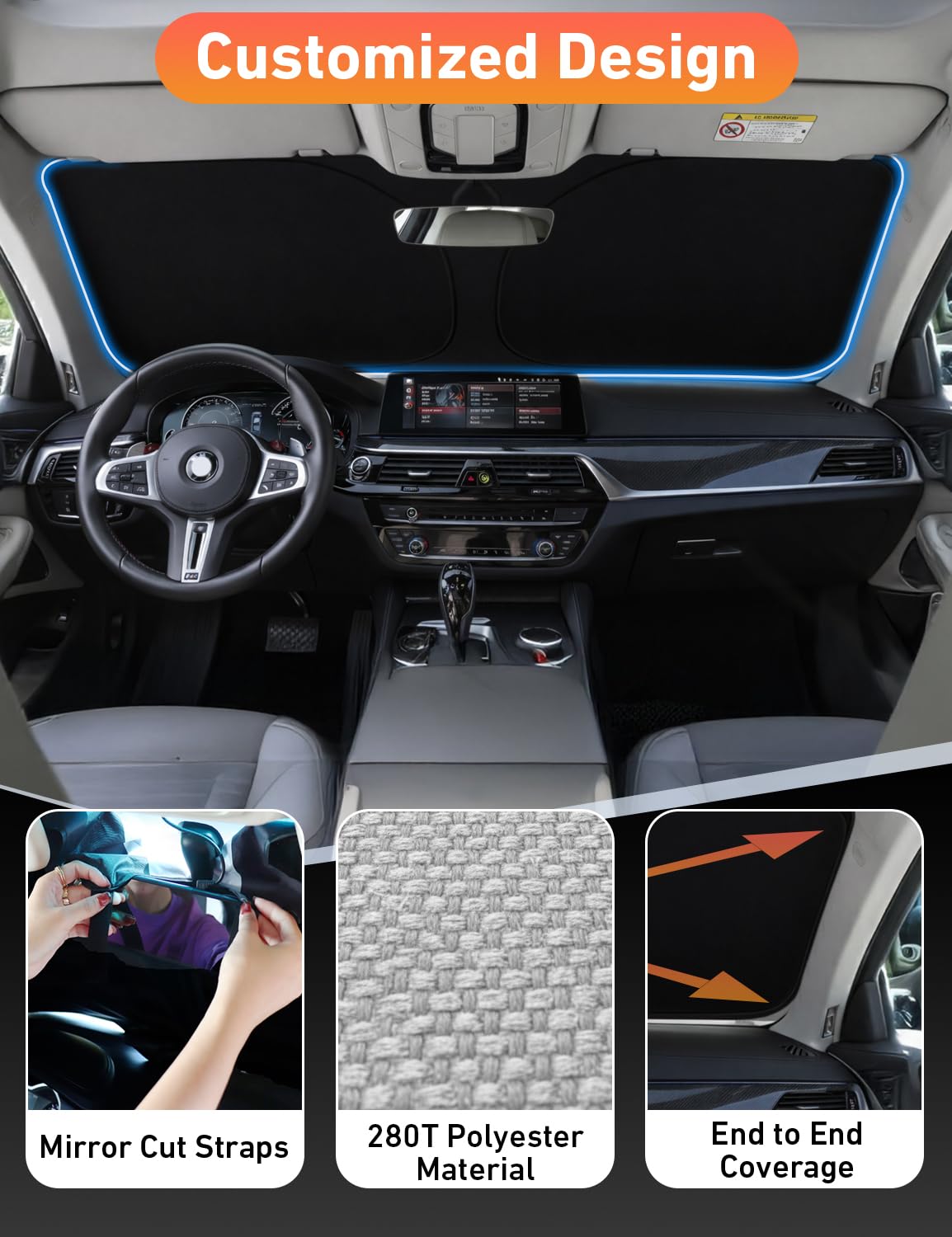 EcoNour Windshield Sunshade Compatible for Chevrolet Silverado 1500 2019-2024...