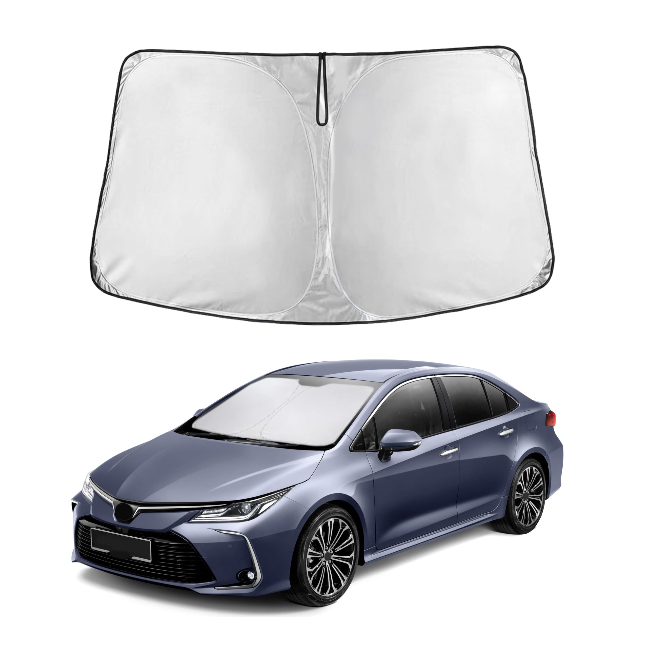 for Corolla 2014-2019 Windshield Sunshade Compatible - EcoNour 240T Polyester Material Cars Sun Visor Reflector Blocks UV Rays - Foldable Sunshade Interior Protection Accessories