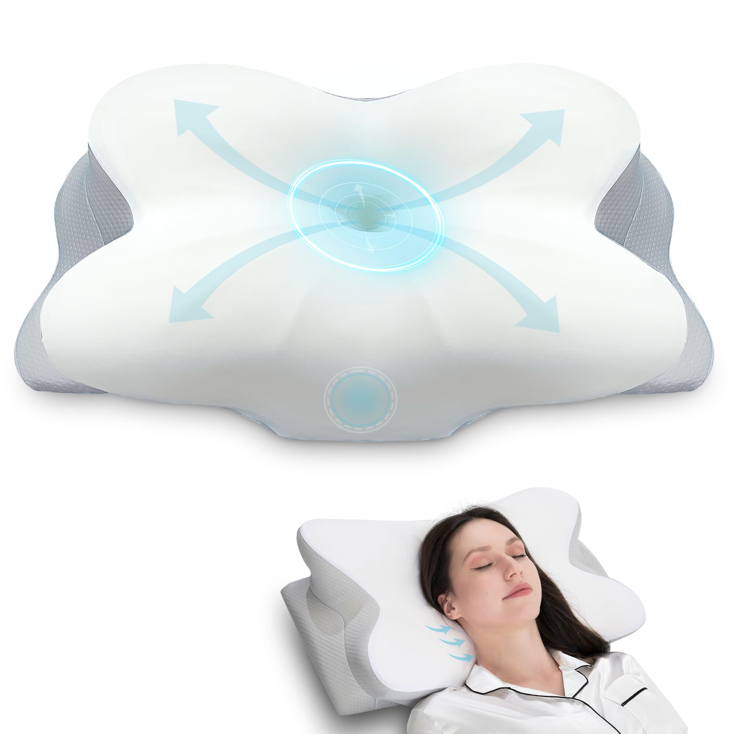 EcoNour Cervical Neck Pillow with memory foam for side sleepers