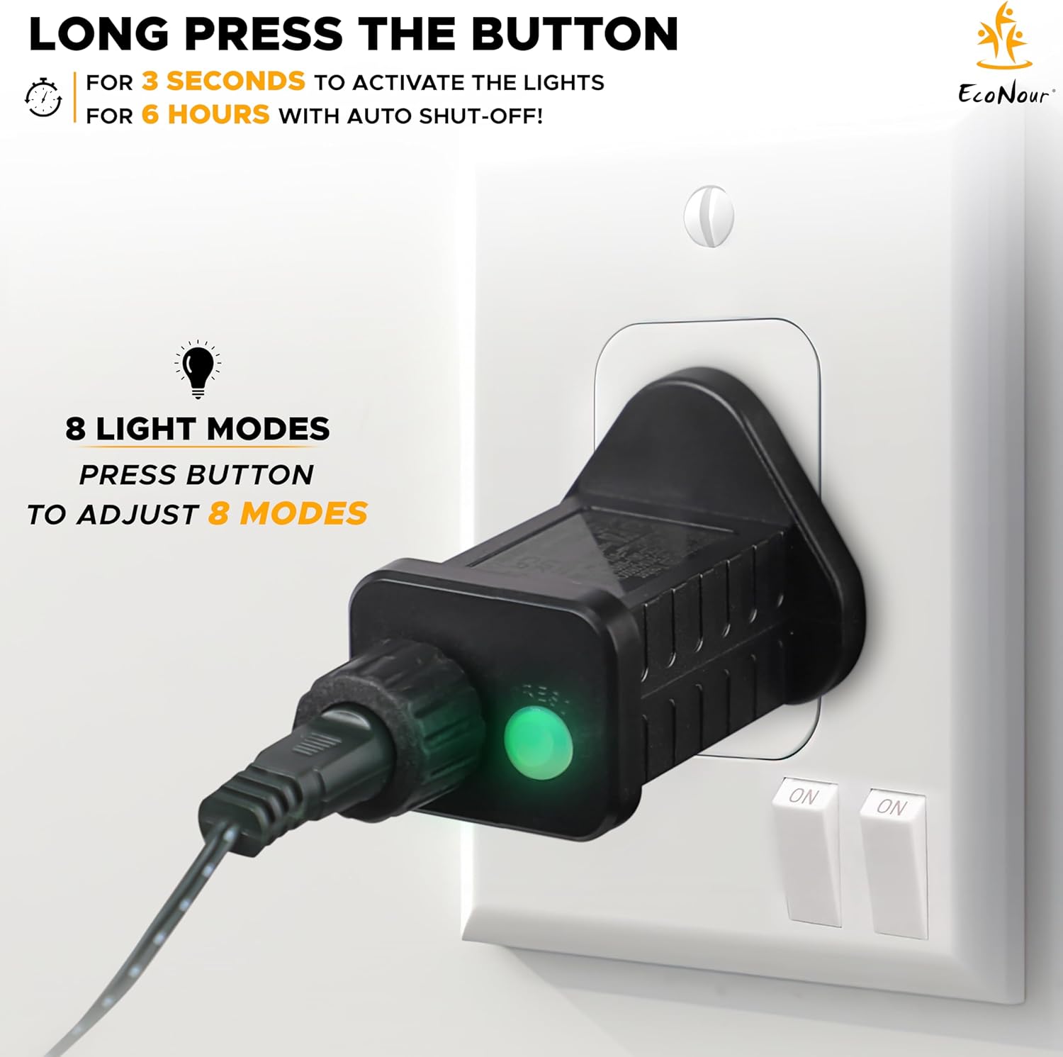 EcoNour Icicle Lights Outdoor Christmas Lights 2000 LED 60M Cool White Decorations String Fairy Lights with Timer for Xmas Garden & Party | Mains Powered Clear Cable