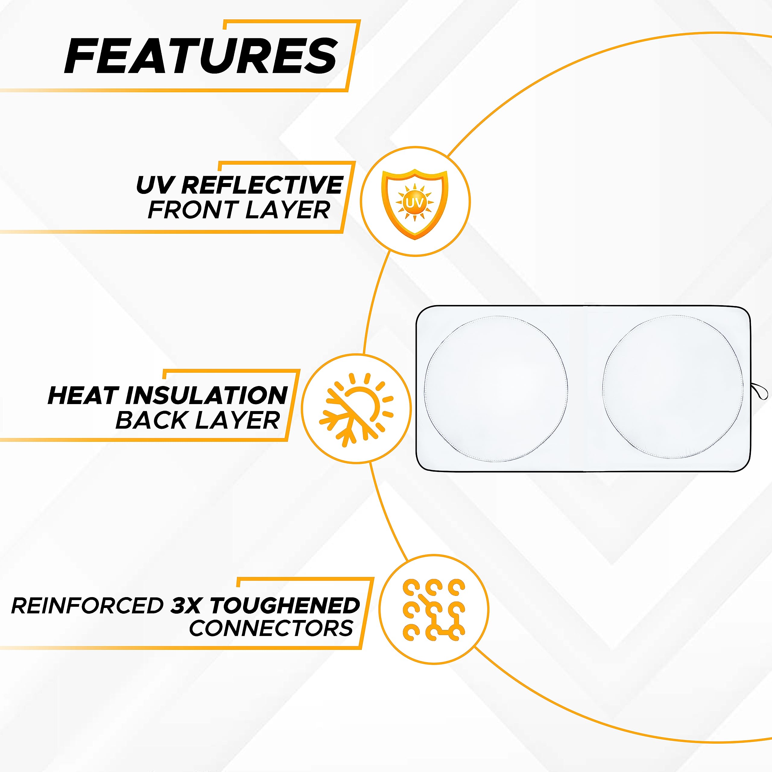 240T Fabric Semi-Truck Windshield Sun Shade for Maximum Coverage