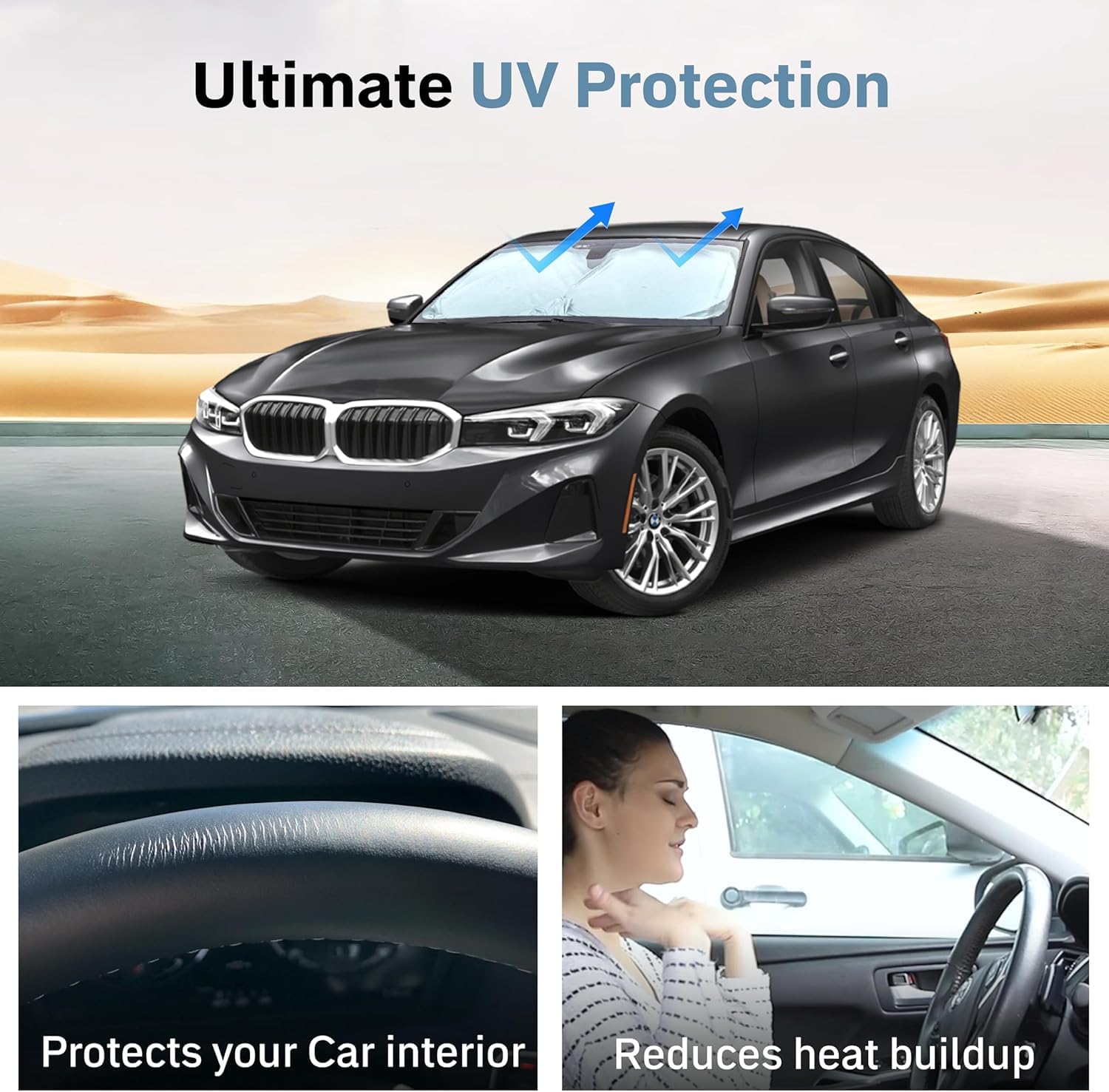 Foldable Windshield Sun Shade for Car – Universal Fit Sun Visor for Sedans, SUVs, and Trucks