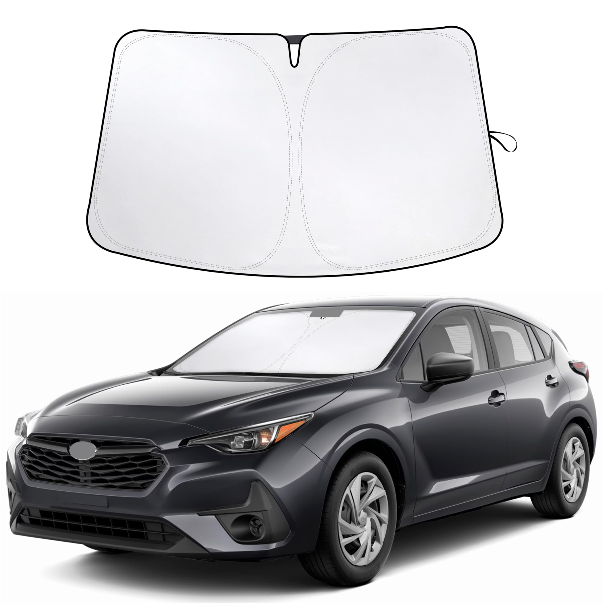 Subaru Impreza Windshield Sunshade (2017–2025) blocks UV rays and heat.