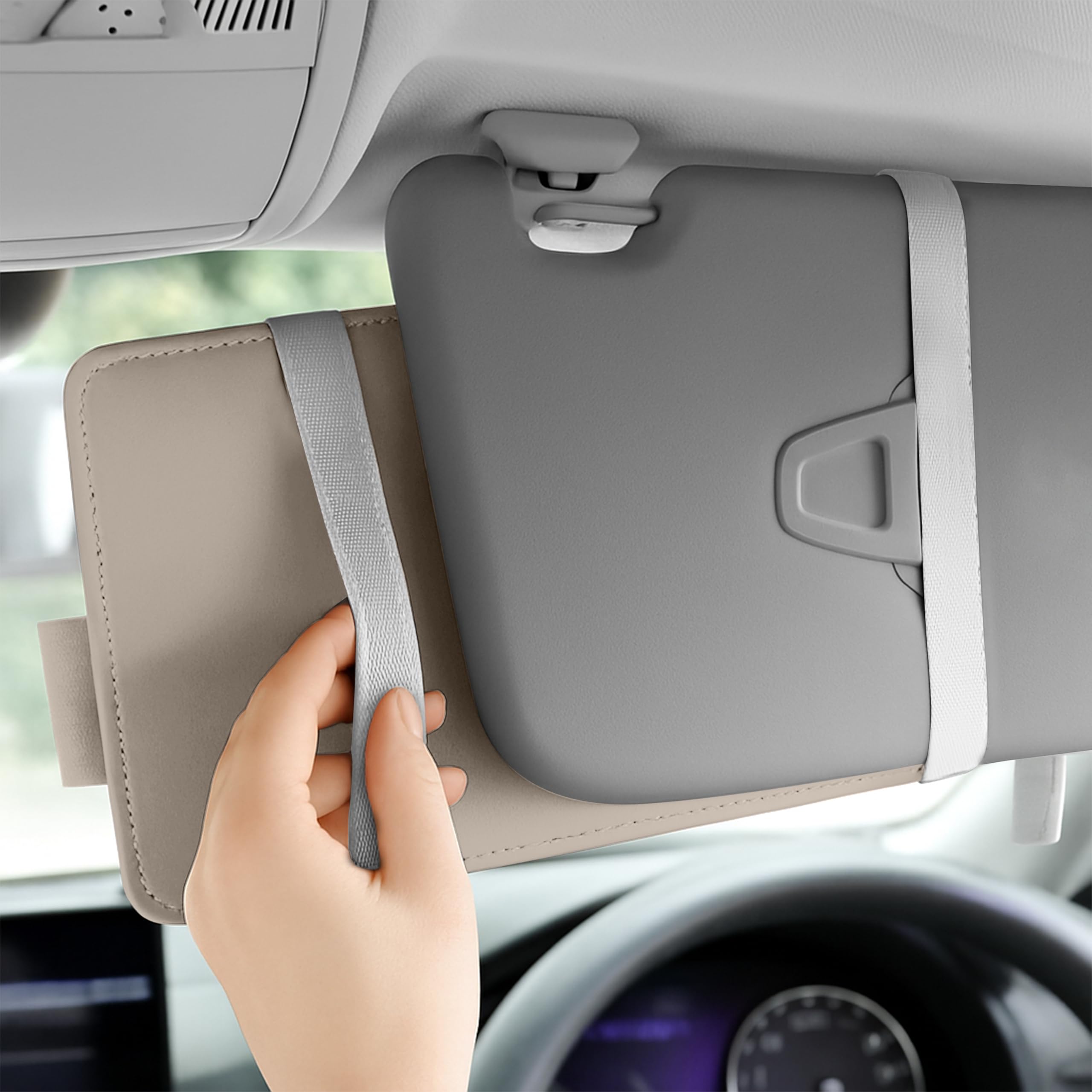 Car Sun Visor Organizer with compact design for front car seats