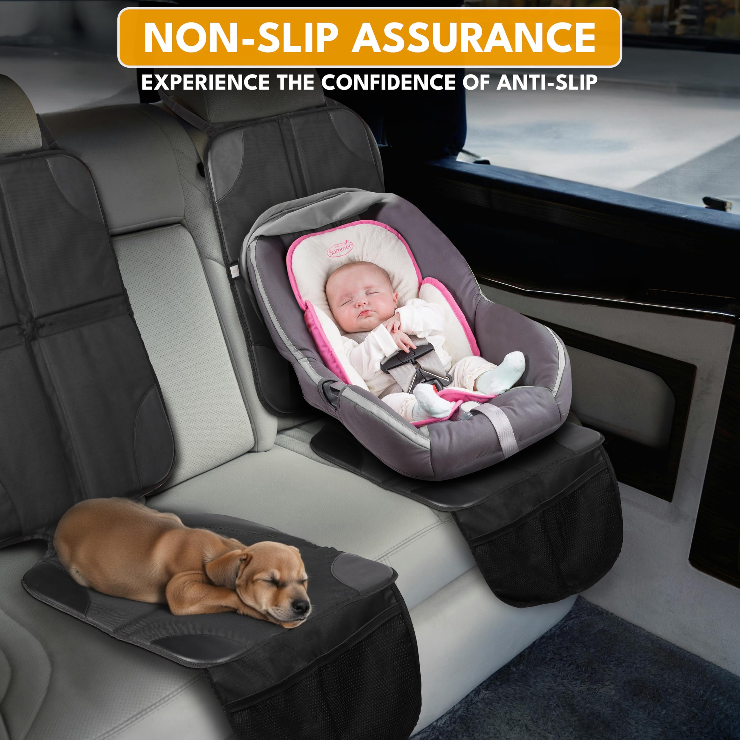 Durable Child Car Seat Protector with Non-Slip Backing
