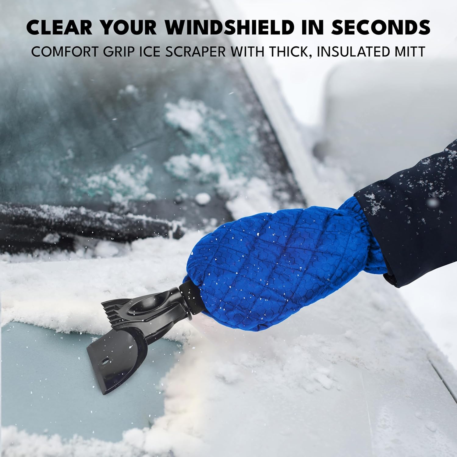 EcoNour Ice Scraper Mitt for Windshield – Easy Winter Car Ice Removal