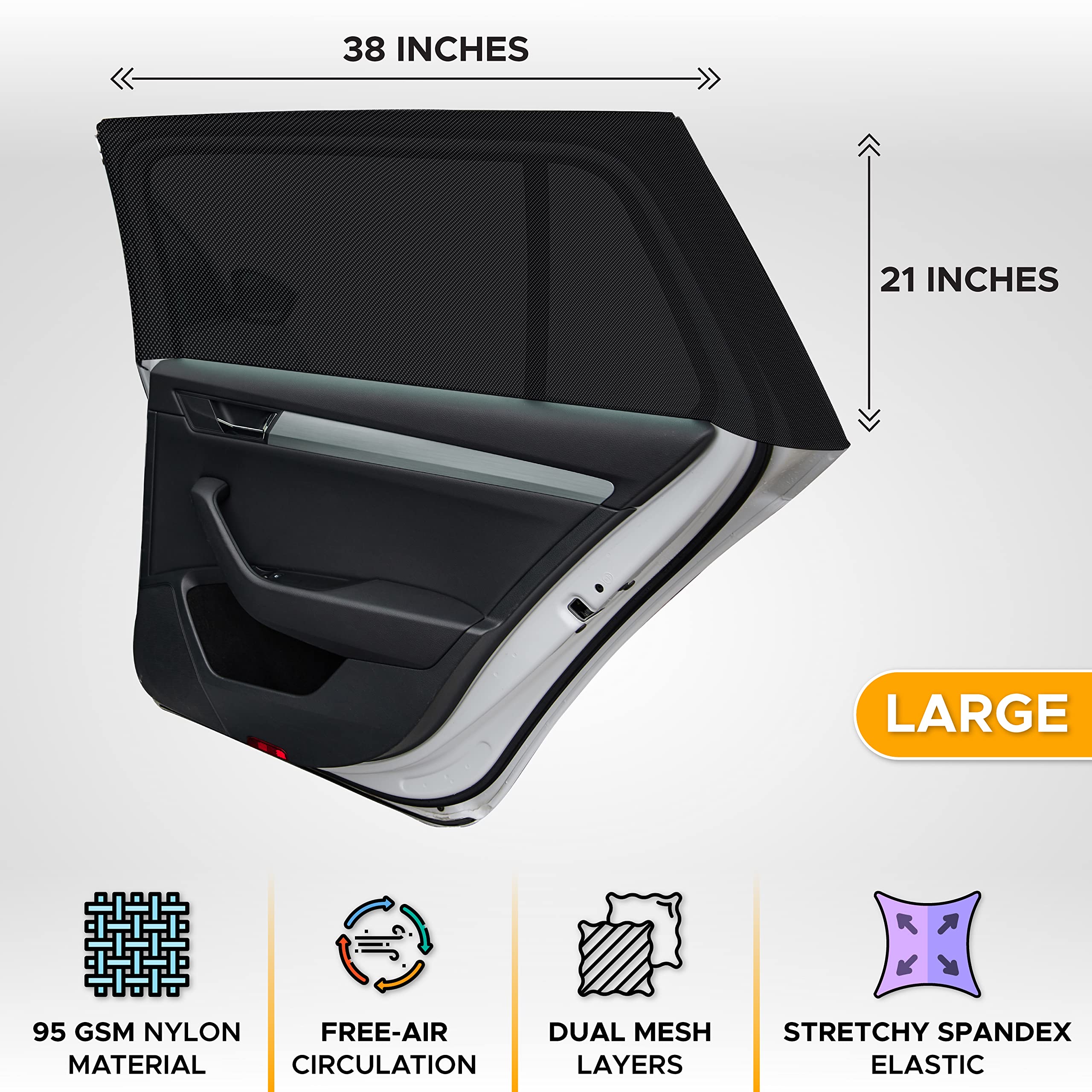 EcoNour Side Window Shades | Rear Window Sun Protection for Cars, SUVs & Minivans
